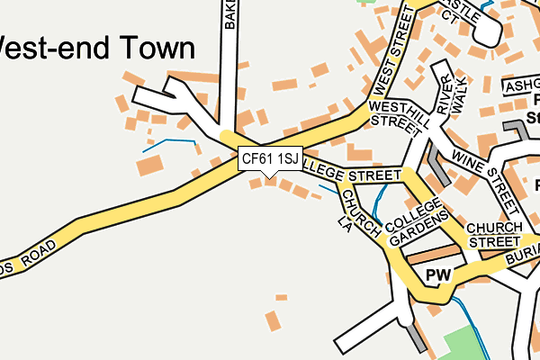 CF61 1SJ map - OS OpenMap – Local (Ordnance Survey)