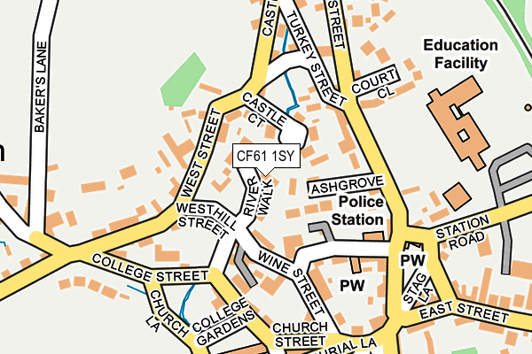 CF61 1SY map - OS OpenMap – Local (Ordnance Survey)