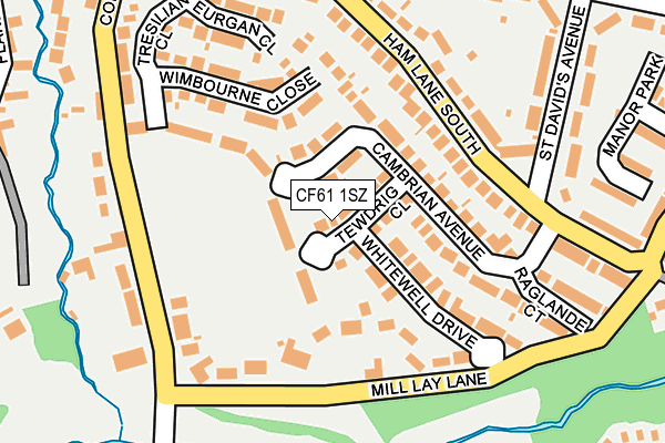 CF61 1SZ map - OS OpenMap – Local (Ordnance Survey)