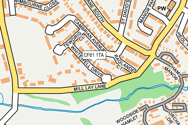 CF61 1TA map - OS OpenMap – Local (Ordnance Survey)