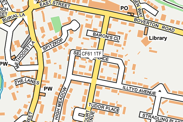 CF61 1TF map - OS OpenMap – Local (Ordnance Survey)