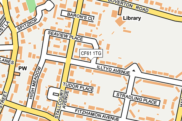 CF61 1TG map - OS OpenMap – Local (Ordnance Survey)