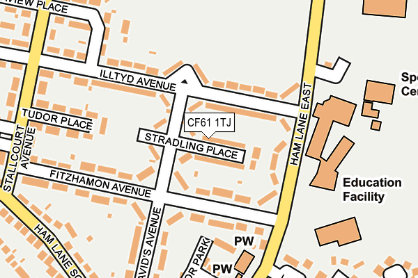 CF61 1TJ map - OS OpenMap – Local (Ordnance Survey)