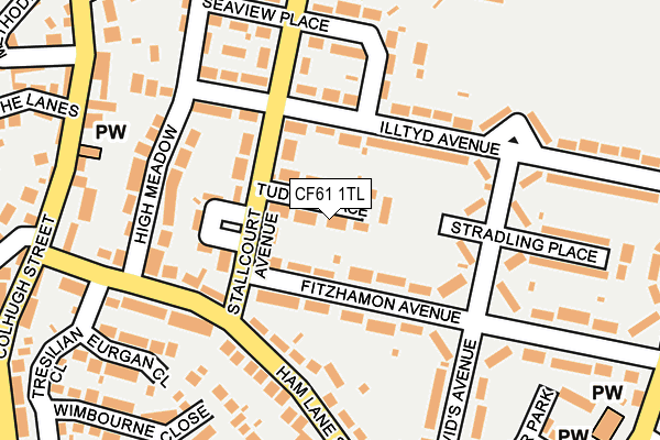 CF61 1TL map - OS OpenMap – Local (Ordnance Survey)