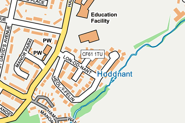 CF61 1TU map - OS OpenMap – Local (Ordnance Survey)