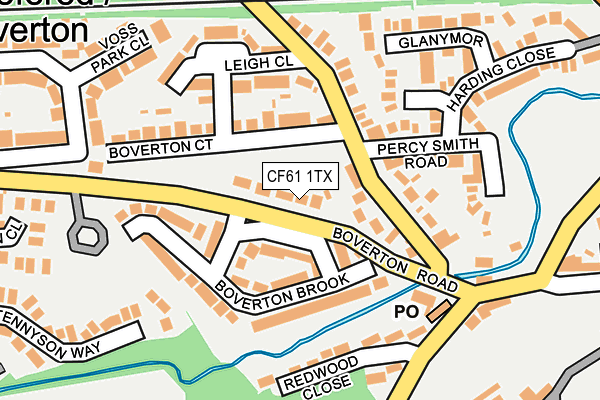 CF61 1TX map - OS OpenMap – Local (Ordnance Survey)