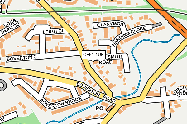 CF61 1UF map - OS OpenMap – Local (Ordnance Survey)