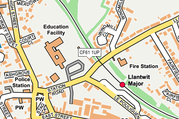 CF61 1UP map - OS OpenMap – Local (Ordnance Survey)