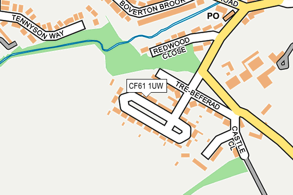 CF61 1UW map - OS OpenMap – Local (Ordnance Survey)