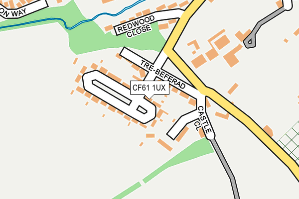 CF61 1UX map - OS OpenMap – Local (Ordnance Survey)