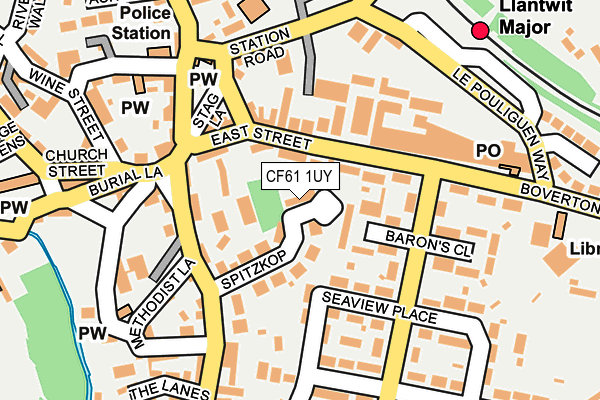 CF61 1UY map - OS OpenMap – Local (Ordnance Survey)