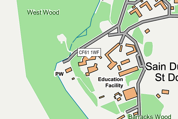 CF61 1WF map - OS OpenMap – Local (Ordnance Survey)