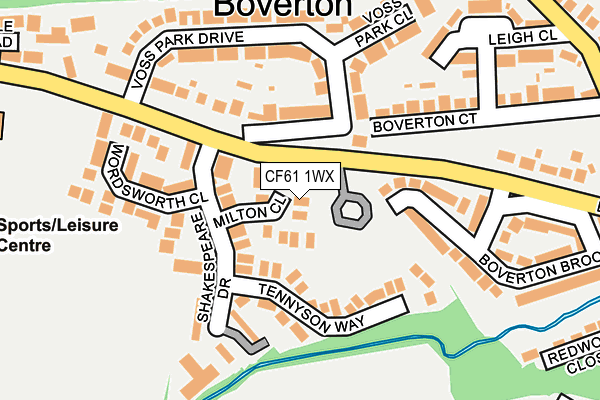 CF61 1WX map - OS OpenMap – Local (Ordnance Survey)