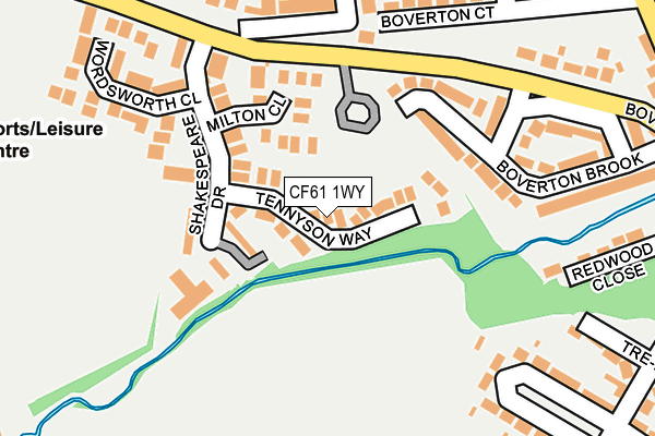 CF61 1WY map - OS OpenMap – Local (Ordnance Survey)