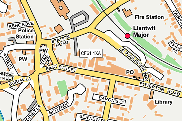 CF61 1XA map - OS OpenMap – Local (Ordnance Survey)