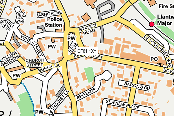 CF61 1XY map - OS OpenMap – Local (Ordnance Survey)