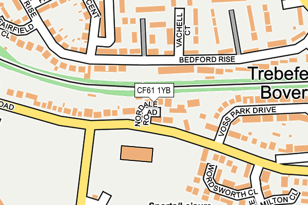 CF61 1YB map - OS OpenMap – Local (Ordnance Survey)