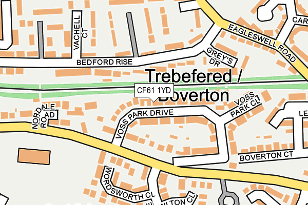 CF61 1YD map - OS OpenMap – Local (Ordnance Survey)