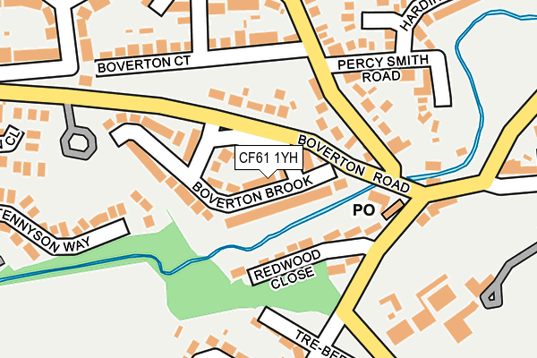 CF61 1YH map - OS OpenMap – Local (Ordnance Survey)