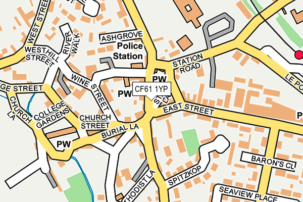 CF61 1YP map - OS OpenMap – Local (Ordnance Survey)