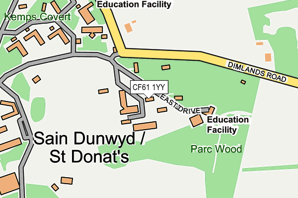 CF61 1YY map - OS OpenMap – Local (Ordnance Survey)