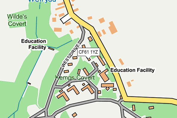 CF61 1YZ map - OS OpenMap – Local (Ordnance Survey)