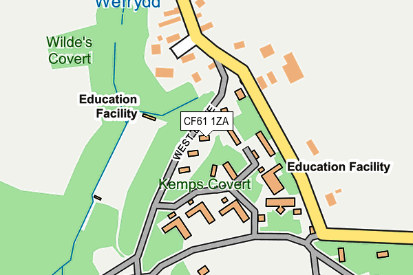 CF61 1ZA map - OS OpenMap – Local (Ordnance Survey)