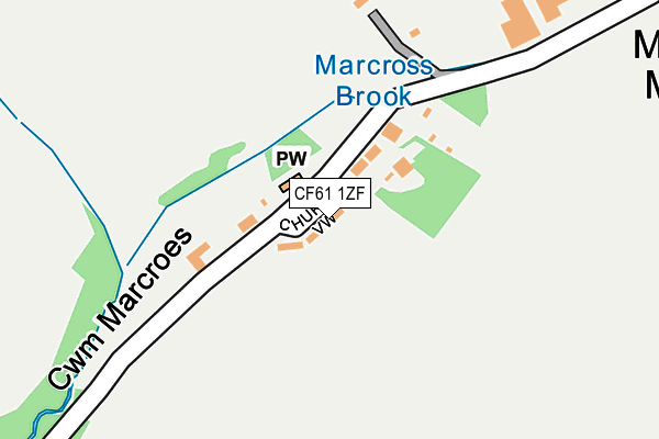 CF61 1ZF map - OS OpenMap – Local (Ordnance Survey)