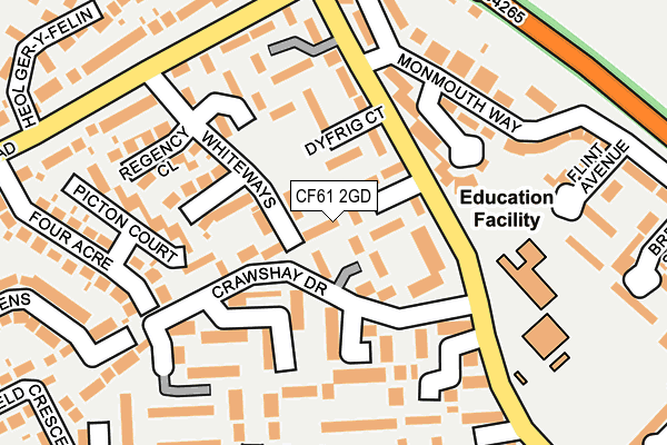 CF61 2GD map - OS OpenMap – Local (Ordnance Survey)