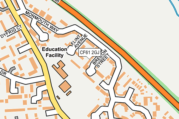 CF61 2GJ map - OS OpenMap – Local (Ordnance Survey)