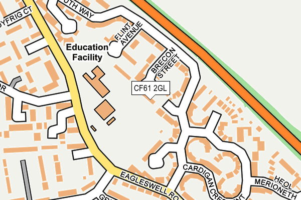 CF61 2GL map - OS OpenMap – Local (Ordnance Survey)