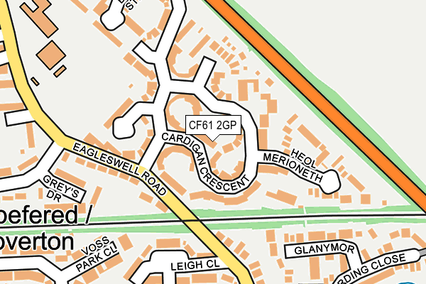 CF61 2GP map - OS OpenMap – Local (Ordnance Survey)