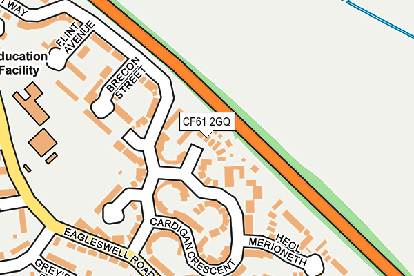 CF61 2GQ map - OS OpenMap – Local (Ordnance Survey)