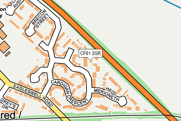 CF61 2GR map - OS OpenMap – Local (Ordnance Survey)
