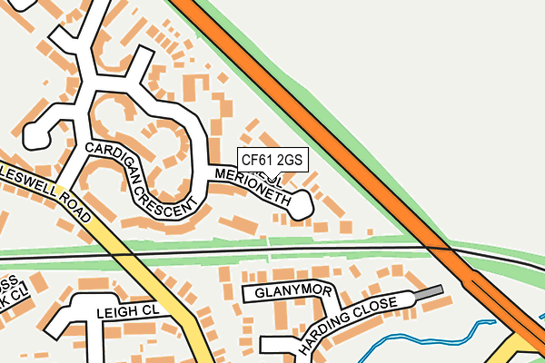 CF61 2GS map - OS OpenMap – Local (Ordnance Survey)