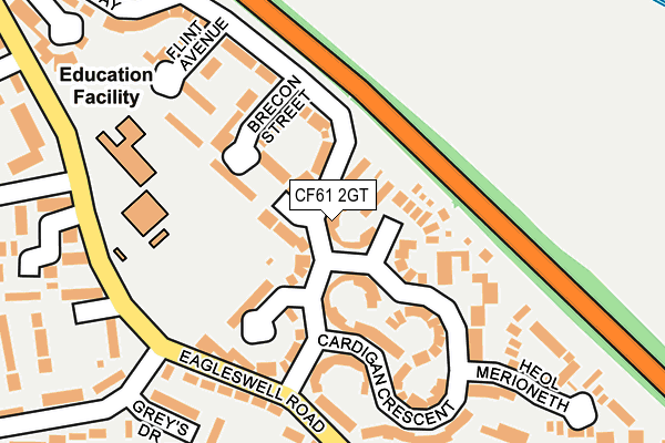 CF61 2GT map - OS OpenMap – Local (Ordnance Survey)