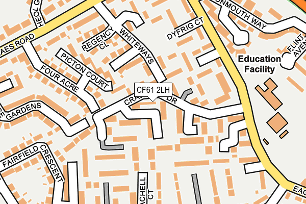 CF61 2LH map - OS OpenMap – Local (Ordnance Survey)
