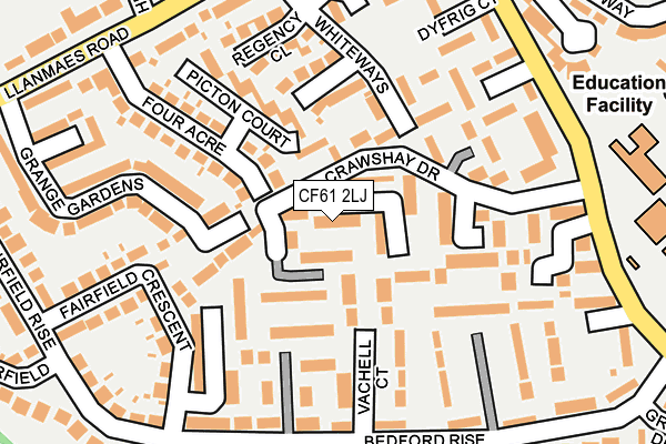 CF61 2LJ map - OS OpenMap – Local (Ordnance Survey)