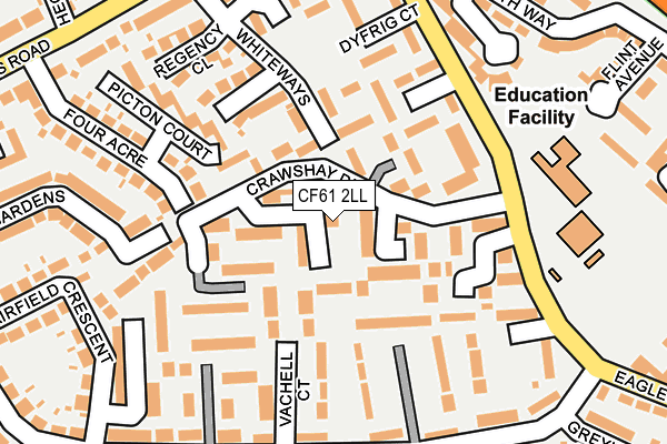 CF61 2LL map - OS OpenMap – Local (Ordnance Survey)