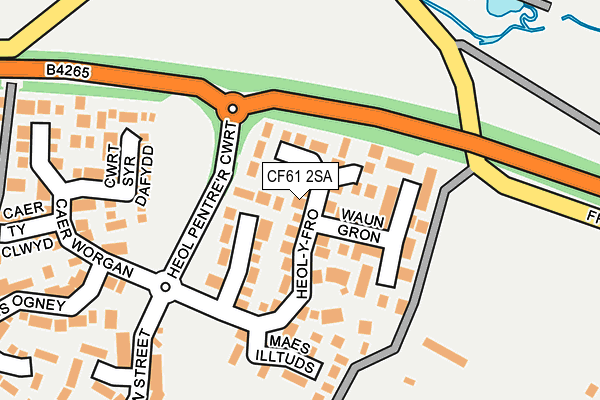 CF61 2SA map - OS OpenMap – Local (Ordnance Survey)
