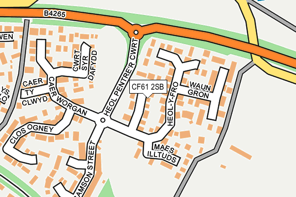 CF61 2SB map - OS OpenMap – Local (Ordnance Survey)