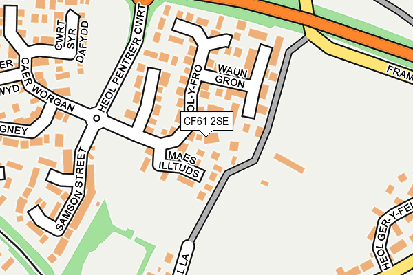 CF61 2SE map - OS OpenMap – Local (Ordnance Survey)