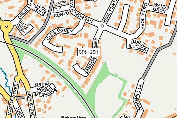CF61 2SH map - OS OpenMap – Local (Ordnance Survey)