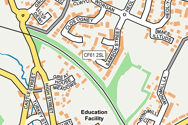 CF61 2SL map - OS OpenMap – Local (Ordnance Survey)