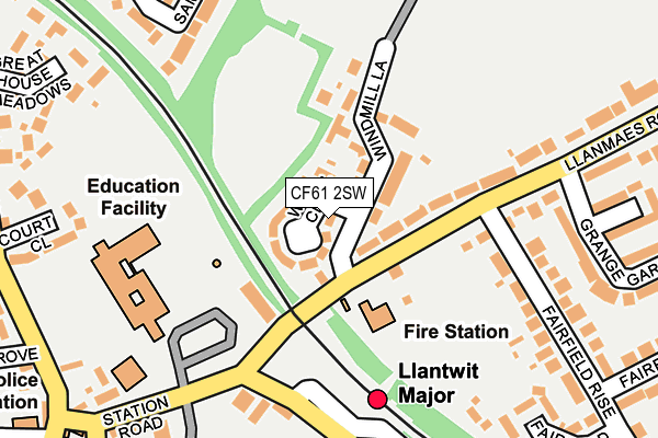 CF61 2SW map - OS OpenMap – Local (Ordnance Survey)