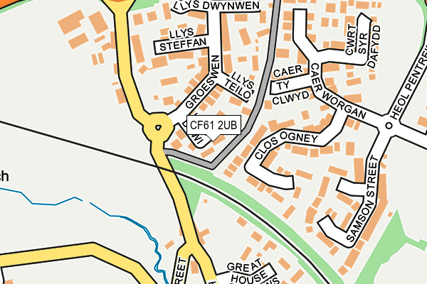 CF61 2UB map - OS OpenMap – Local (Ordnance Survey)