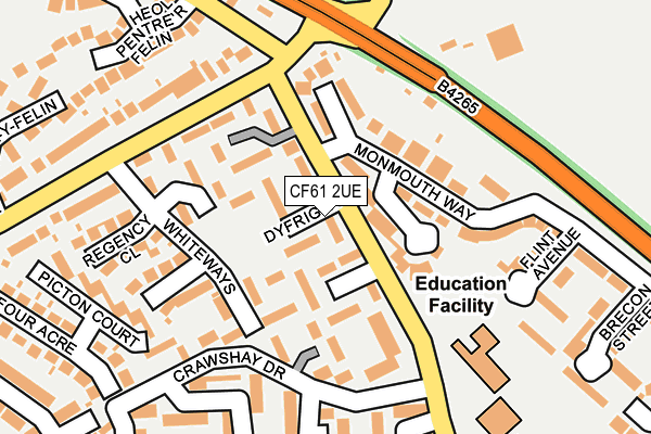 CF61 2UE map - OS OpenMap – Local (Ordnance Survey)