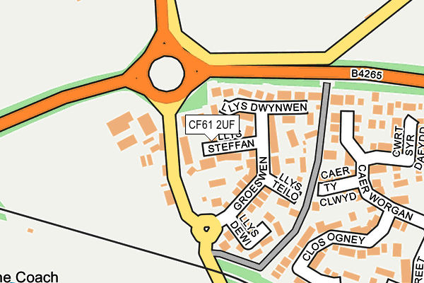 CF61 2UF map - OS OpenMap – Local (Ordnance Survey)