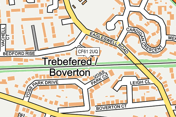 CF61 2UQ map - OS OpenMap – Local (Ordnance Survey)