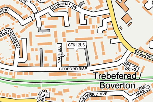 CF61 2US map - OS OpenMap – Local (Ordnance Survey)